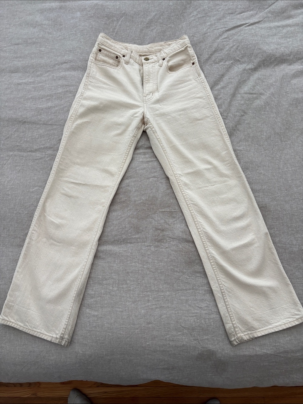 B-Sides Cream Straight-Leg Jeans